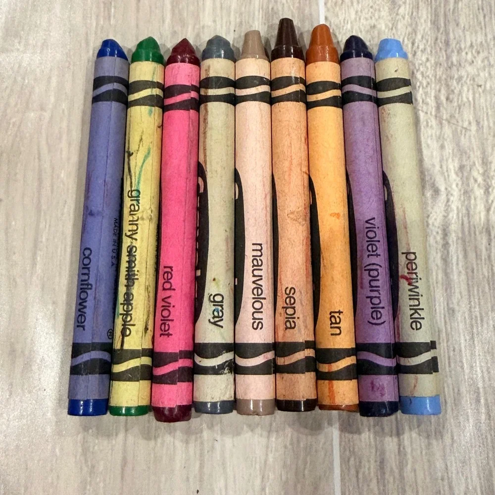 Vintage Crayola 64 Crayon Box w/ Sharpener Nickelodeon‎ Binney & Smith dandelion